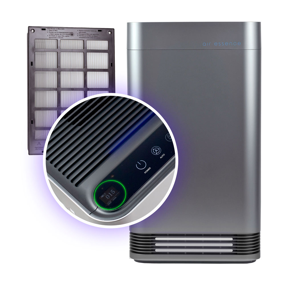 Le purificateur d’air Air Essence Plasma PRO ESP Graphene, +100m2, CADR PM 650m3/h, Fonction stérilisante UVA et UVC