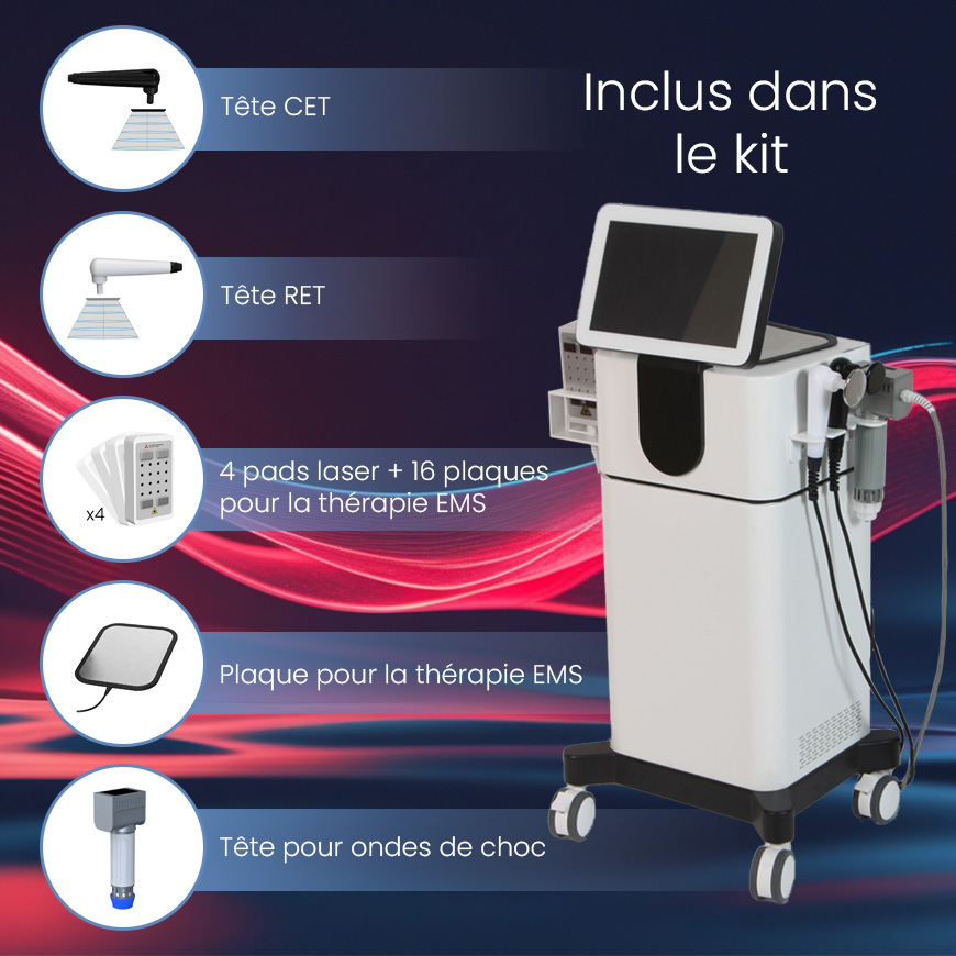 Air Essence™ Vortex V4 – Appareil de thérapie par ondes de choc avec TECAR CET/RET et EMS – Image 12